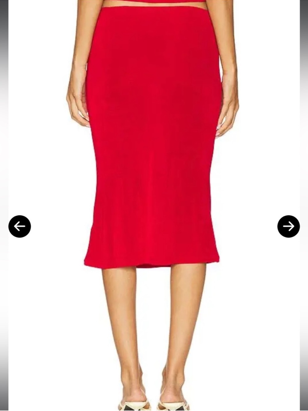 Danielle Guizio Red Midi Skirt - Picture 7 of 12